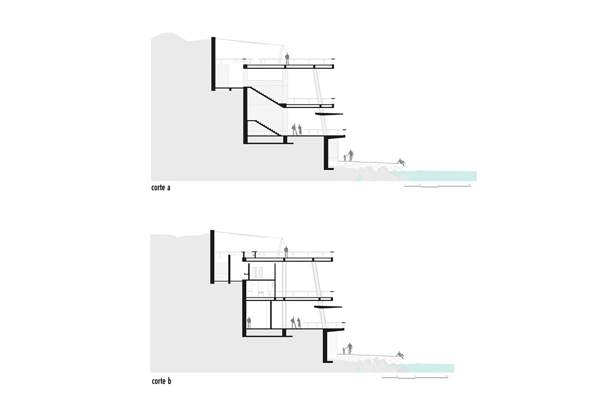This multi-platformed sea club perfectly sits on a rocky shore of Pacific Ocean in Acapulco