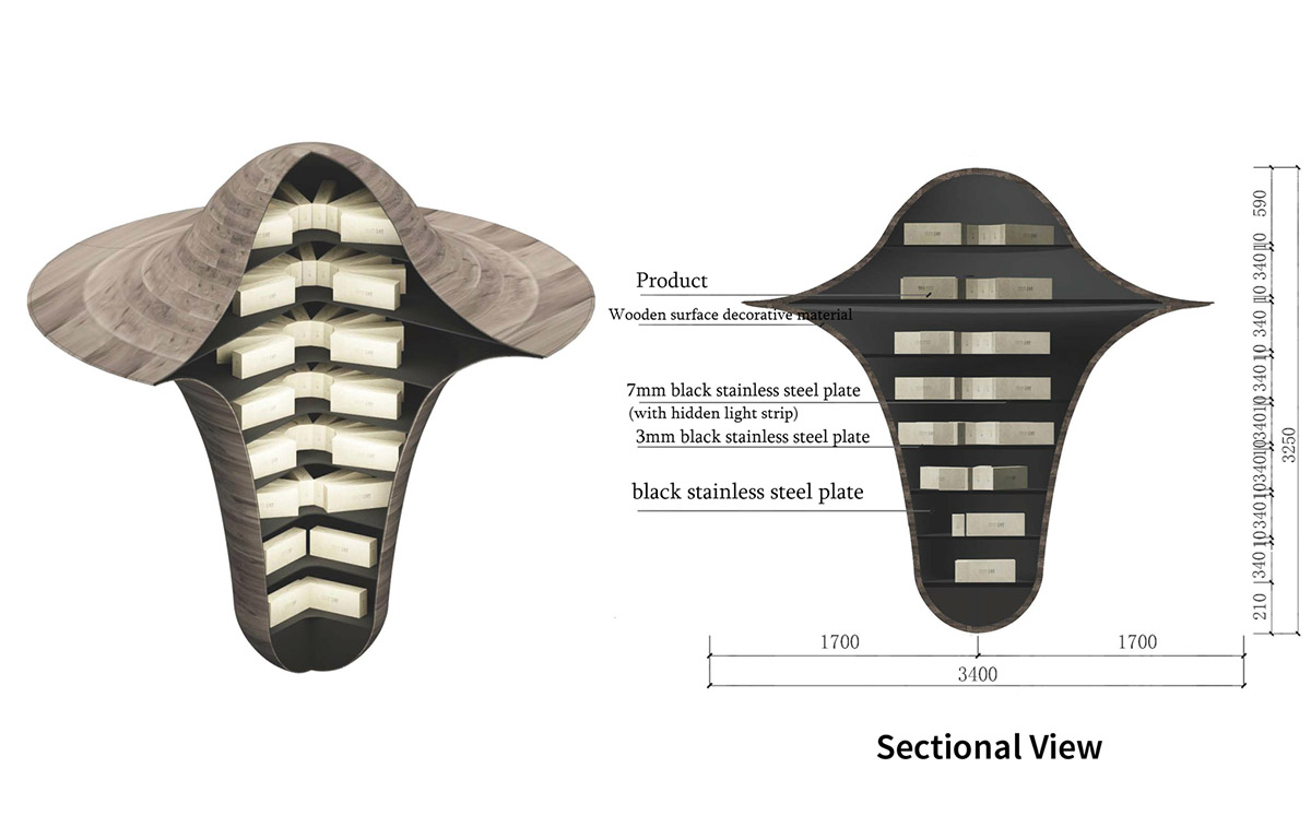 X+Living elevates consumer's tea-drinking experience with mountain-shaped display cabinets