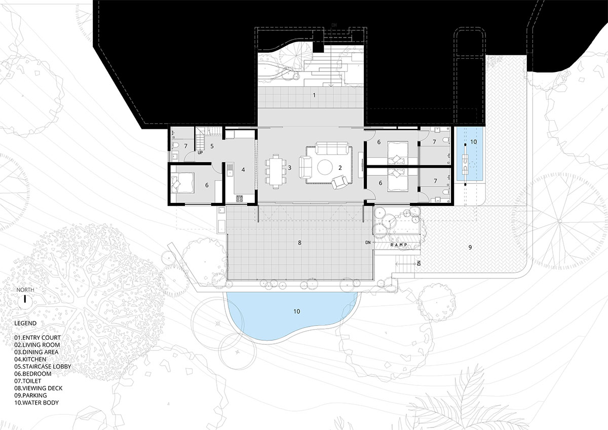 The Cove House by Red Brick Studio benefits from hilly slope and captures picturesque views in India