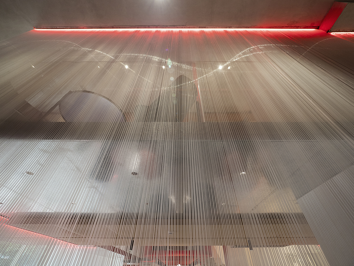 Waterfrom Design completes Doko Bar with giant bloody red boxes in Shenzhen