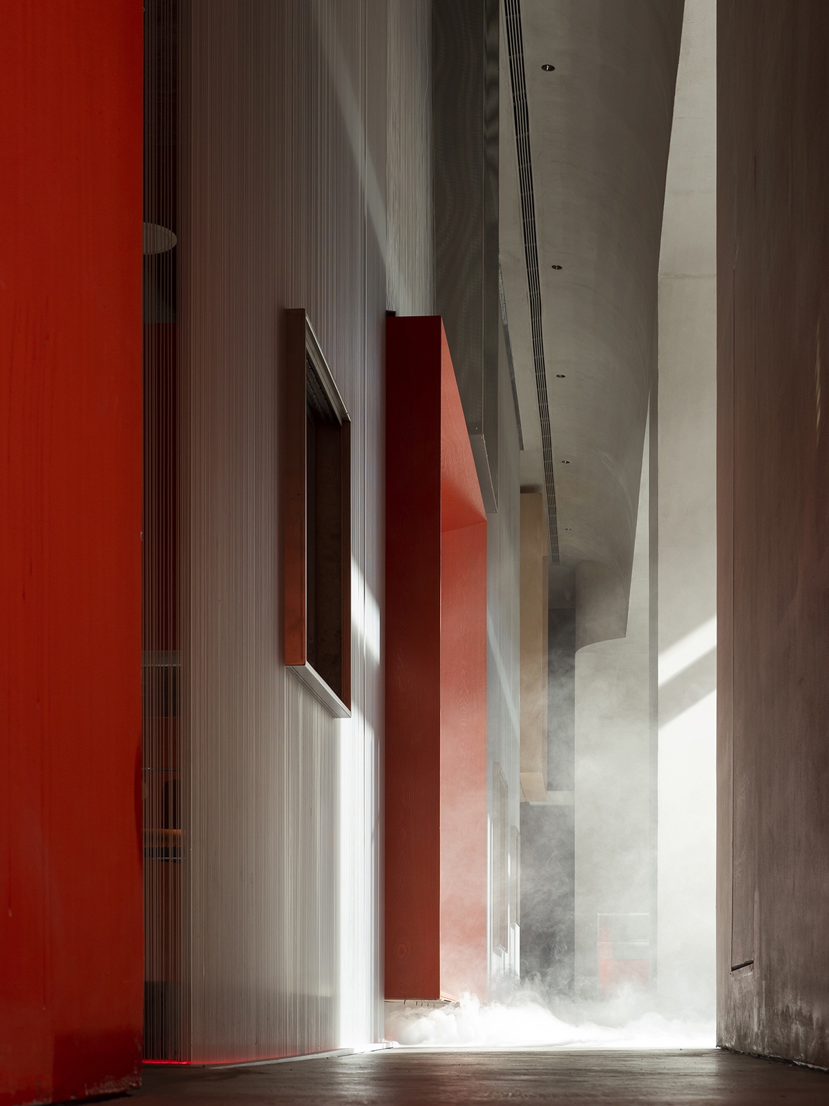 Waterfrom Design completes Doko Bar with giant bloody red boxes in Shenzhen