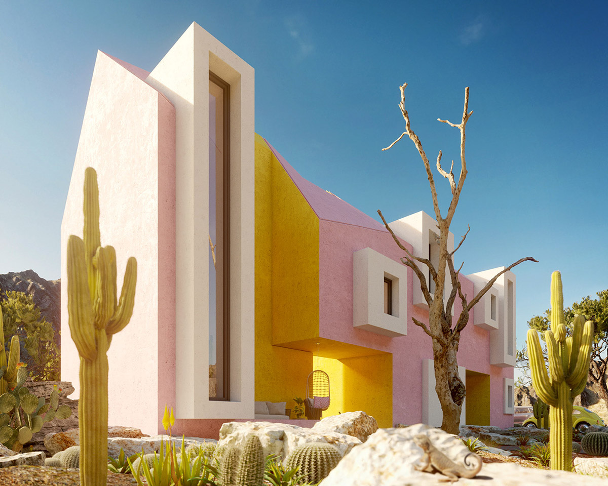 Architects design Sonora House playing with vivid colours and strong geometries in Sonoran Desert