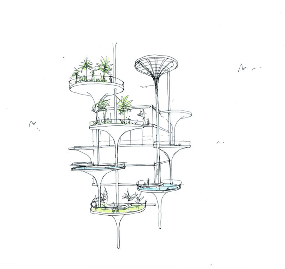Hamonic+Masson & Associ&eacute;s wraps its new residential tower with patelliform pool terraces in Cyprus