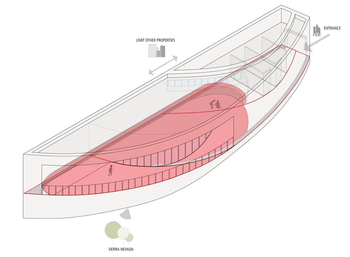 Carquero Arquitectura completes fully pink colored municipal toy library in Granada