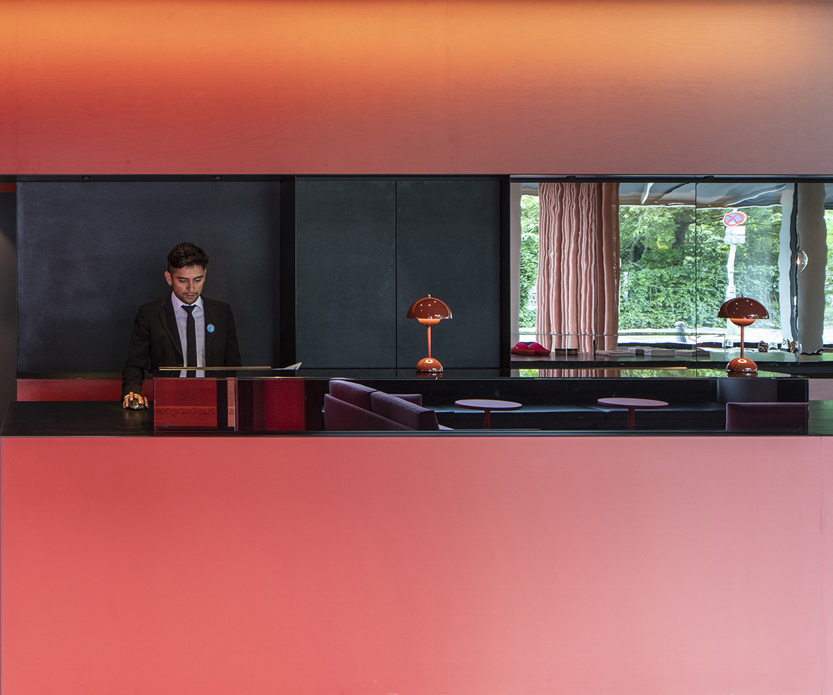 MVRDV adds striking color gradient to Café Camaleon in Berlin that unites three functions