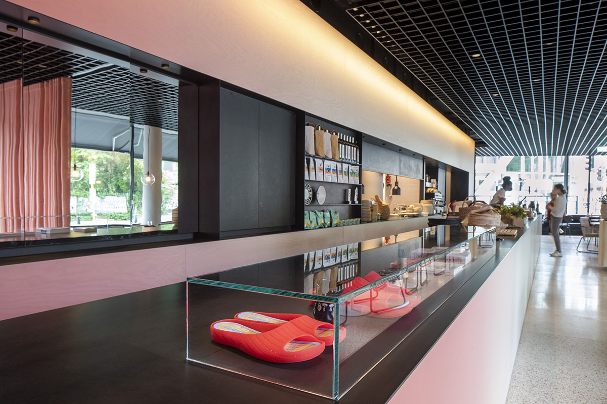 MVRDV adds striking color gradient to Café Camaleon in Berlin that unites three functions