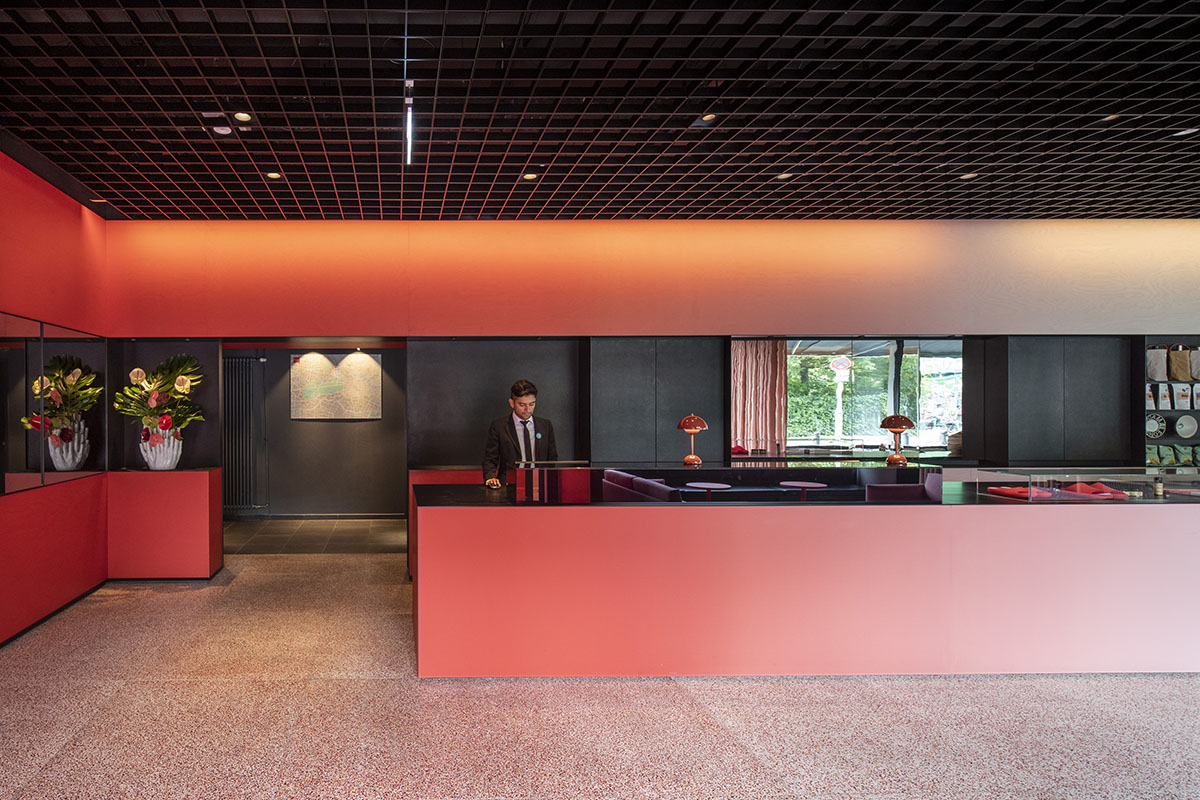 MVRDV adds striking color gradient to Café Camaleon in Berlin that unites three functions