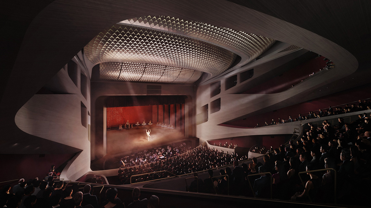 UNStudio's new world class theatre is comprised of interlocking transparent volumes in Hong Kong