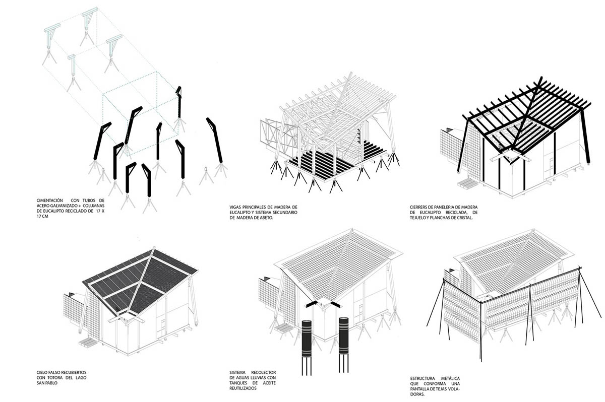 Daniel Moreno Flores creates welcoming screen with hanging tiles to mark this house in Ecuador