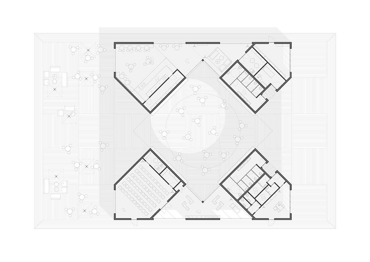 Visitor centre by KWY.studio features diagonally-arranged interior on Saudi Arabian desert 