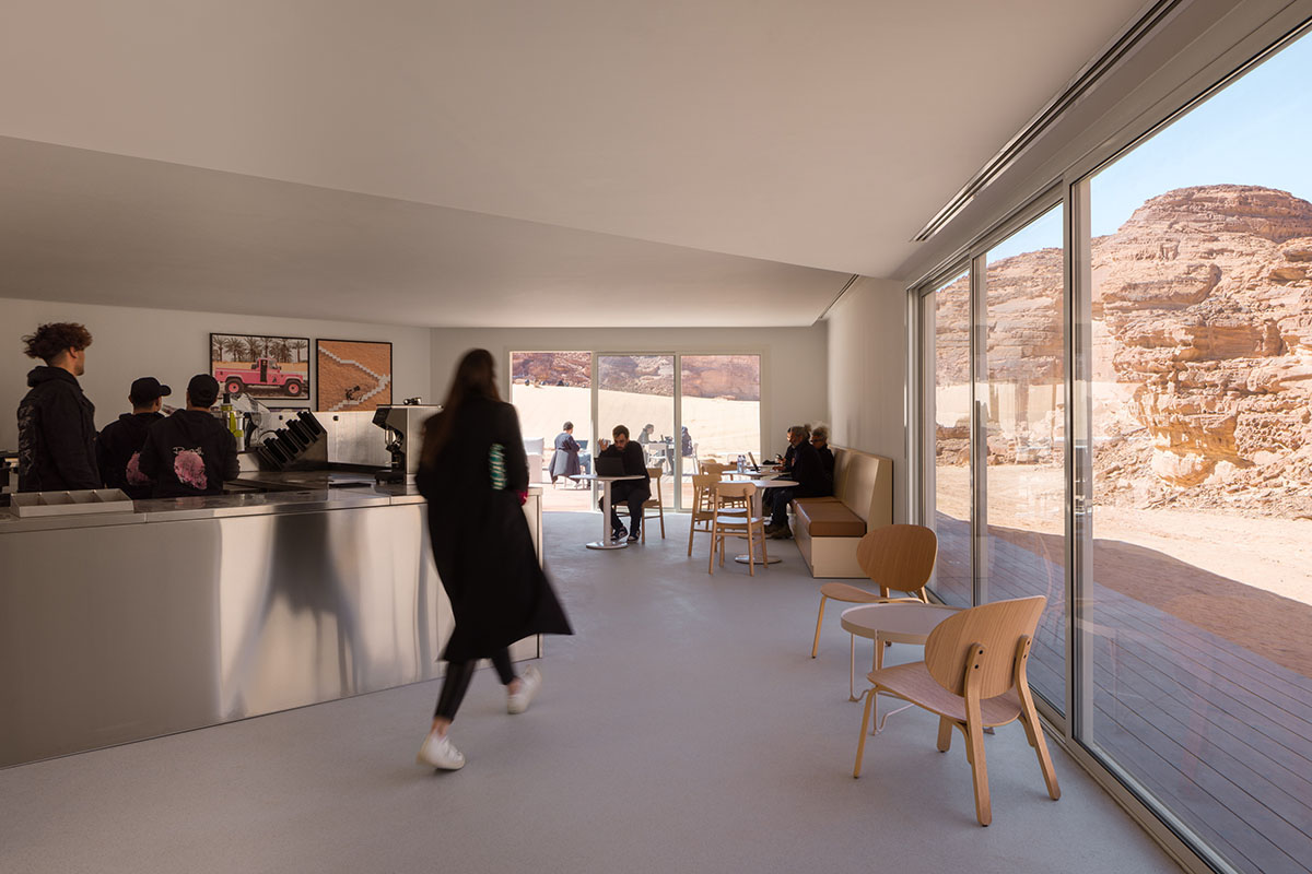 Visitor centre by KWY.studio features diagonally-arranged interior on Saudi Arabian desert 