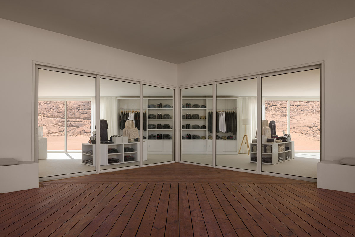 Visitor centre by KWY.studio features diagonally-arranged interior on Saudi Arabian desert 