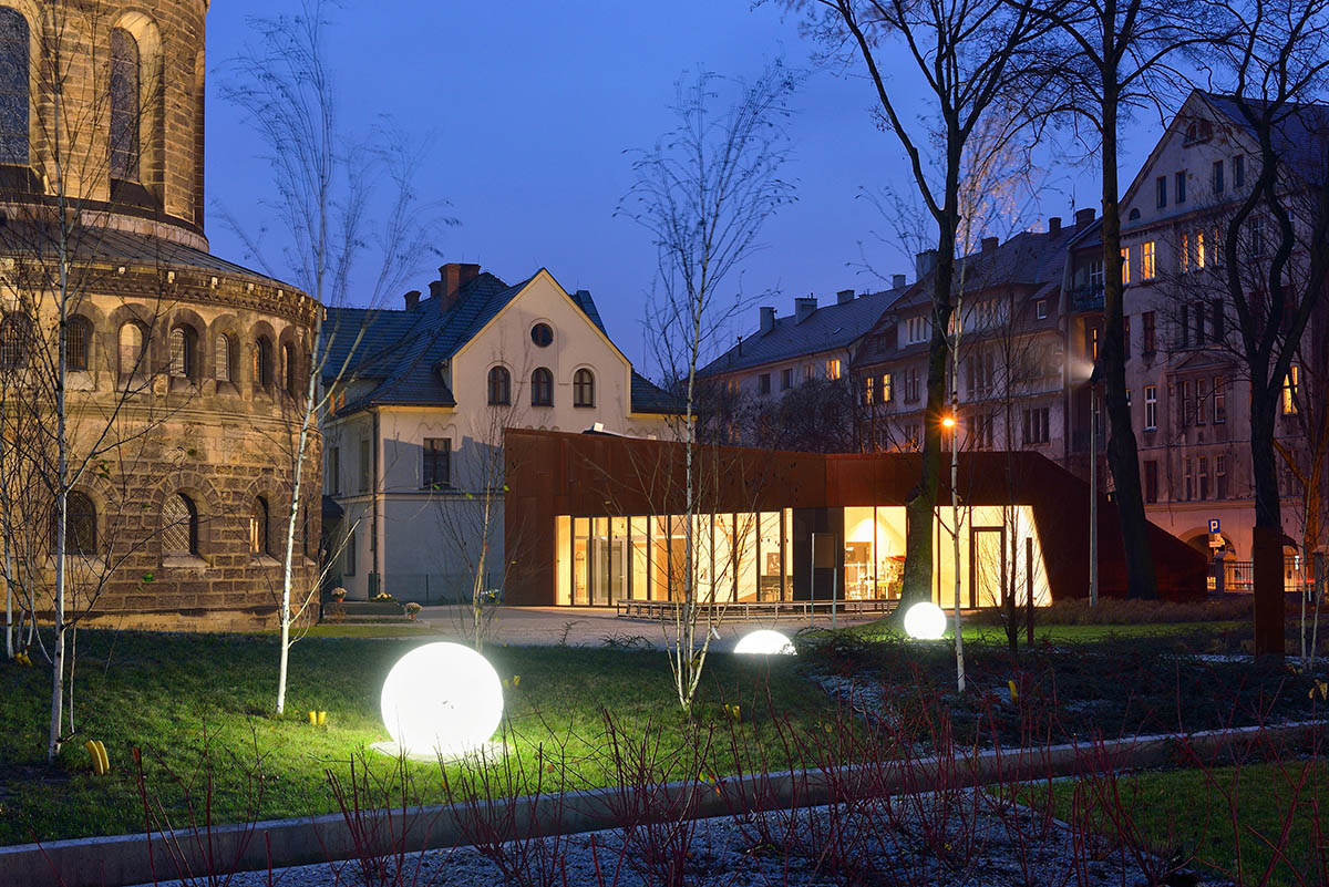 Medusa Group completes corten-clad cultural-educational center and rosary garden in Bytom