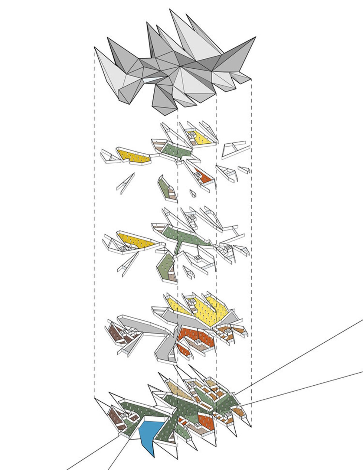 Axis Mundi designs advanced technology center with spiky-shaped volumes in Palo Alto