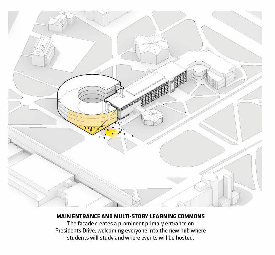 BIG creates entrance with accordion-like pillars for Business Innovation Hub at Massachusetts