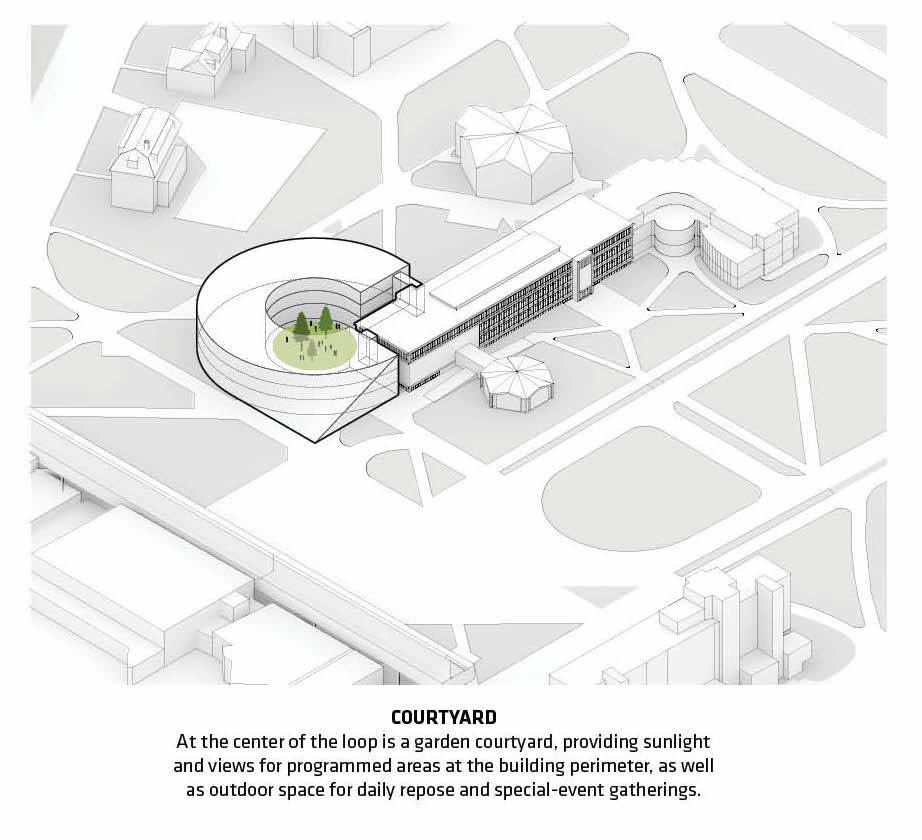 BIG creates entrance with accordion-like pillars for Business Innovation Hub at Massachusetts