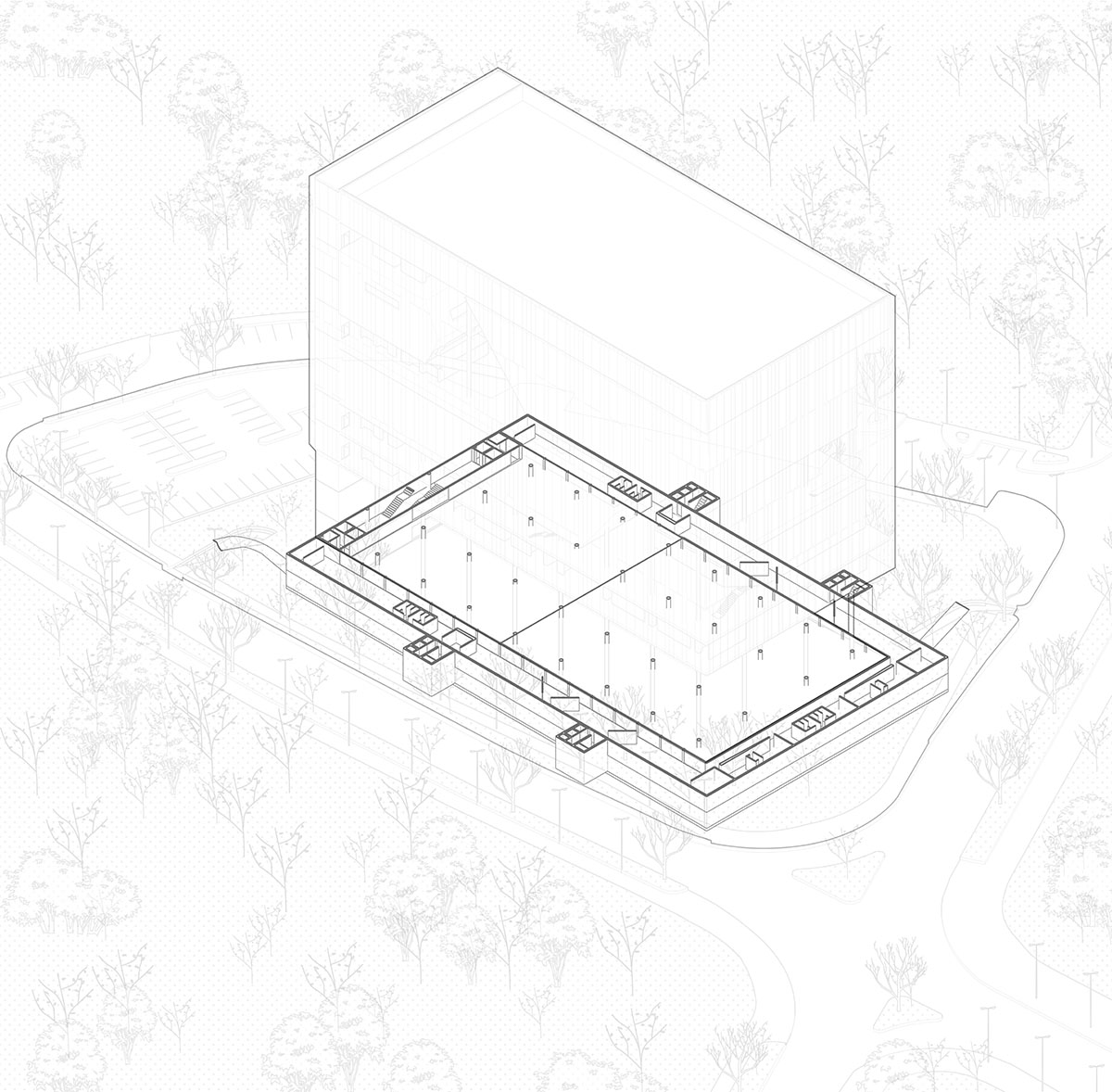 Cosmos Architecture elevates multi-functional congress center on slender columns in Banja Luka