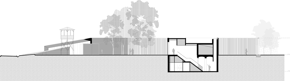 Inbo BV redesigns historic prisoner camp site with reflective pavilion and underground museum