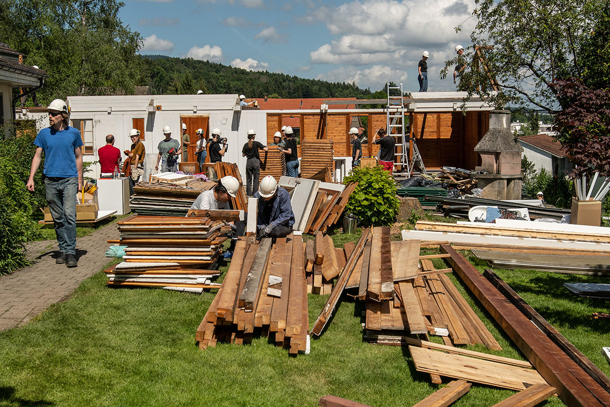 ETH Zurich students create timber geodesic dome made solely from waste 