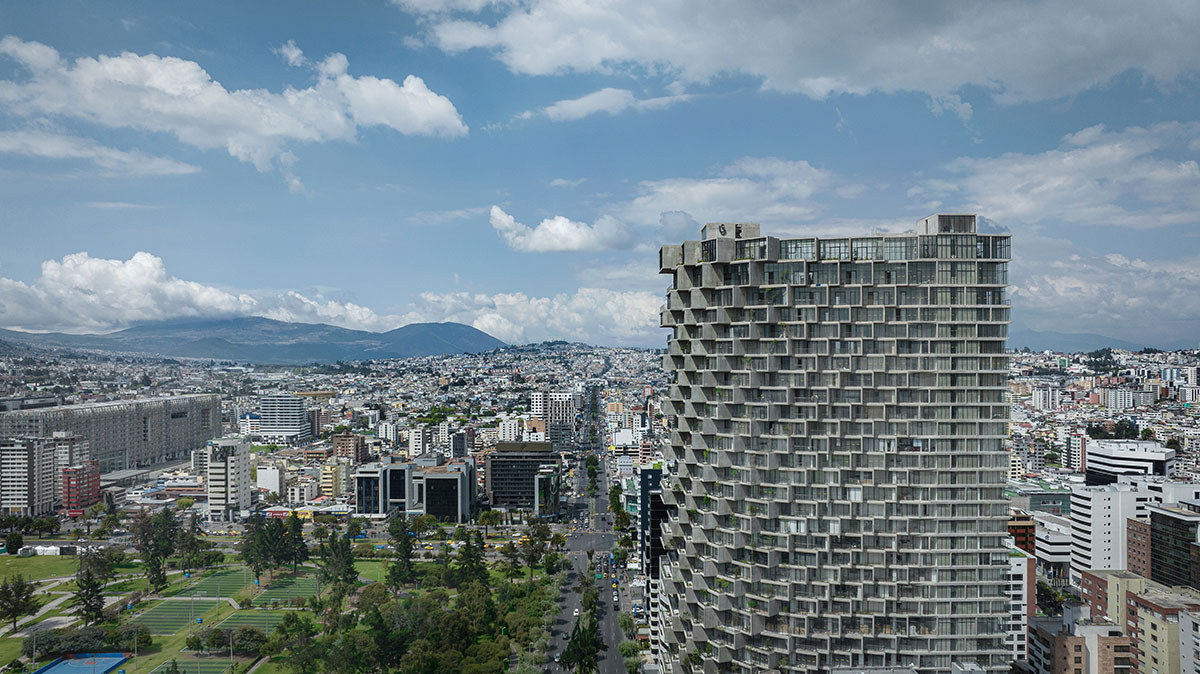 Rotated concrete residences form BIG's new residential tower in Quito 
