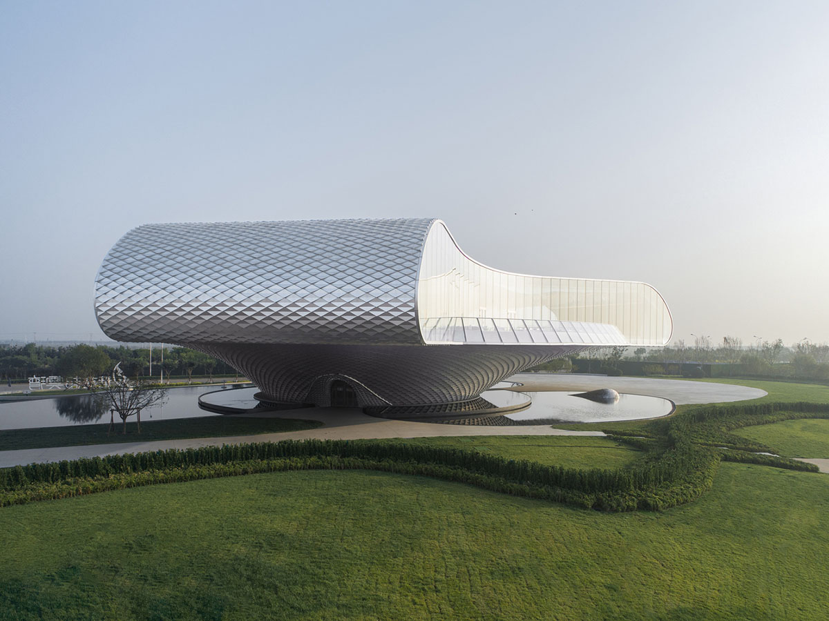 Lacime Architects creates wavy and floating Shimao-The Wave Showroom in Tianjin, China