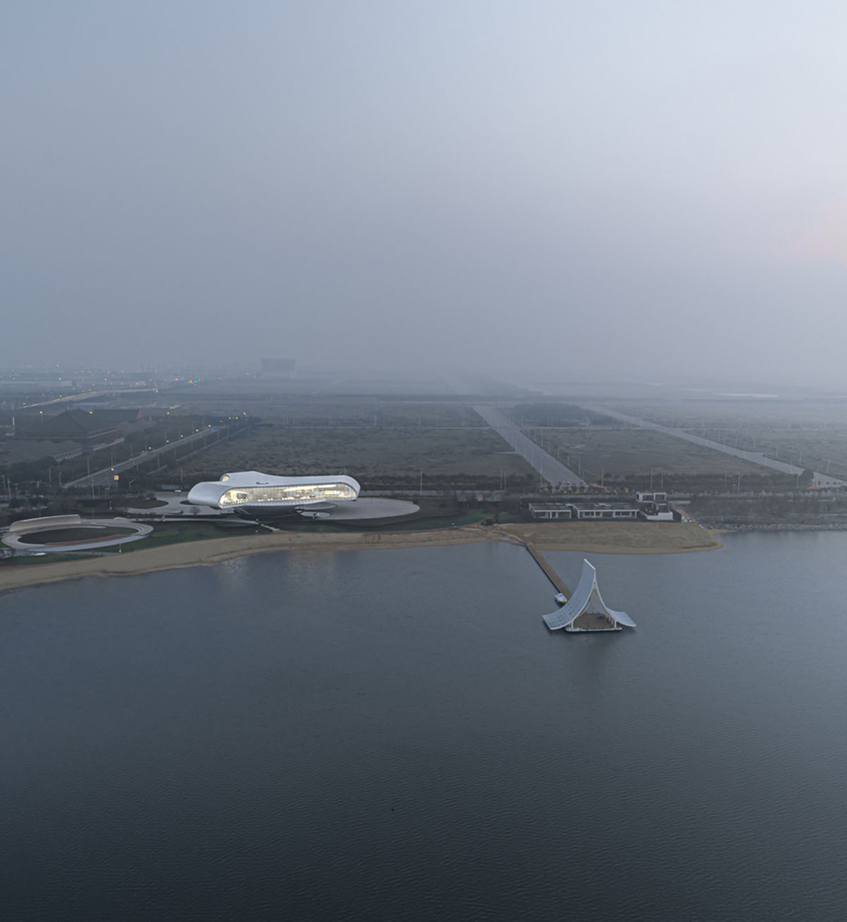 Lacime Architects creates wavy and floating Shimao-The Wave Showroom in Tianjin, China
