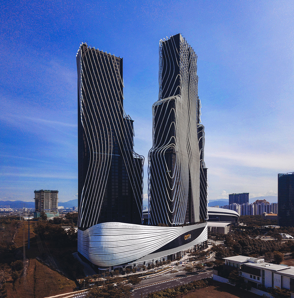 SPARK completes Art&eacute; MK towers in sculptured form wrapped by aluminum ribs in Kuala Lumpur