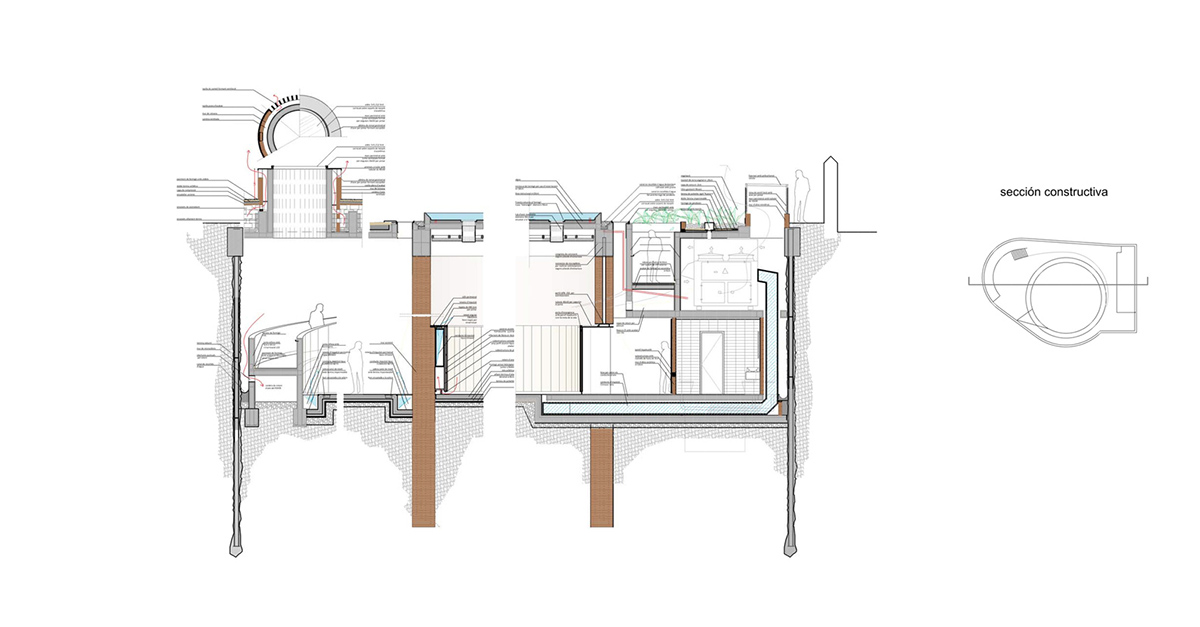 Aigua de Vilajuïga restored with vaulted bricks and exposed concrete bringing light into the space