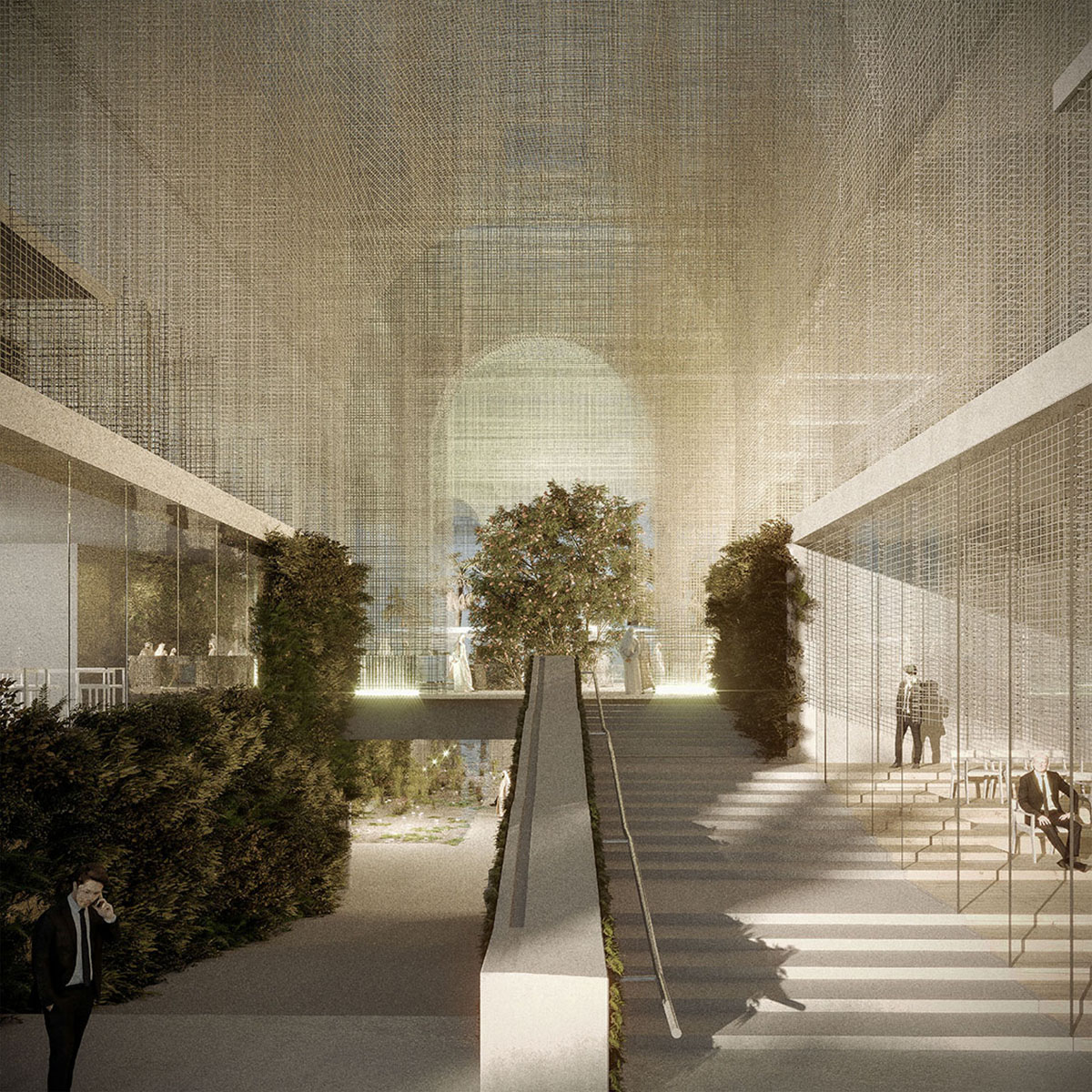 Dodi Moss designs transparent pavilion made of metal mesh for Italian Pavilion at Expo 2020 Dubai