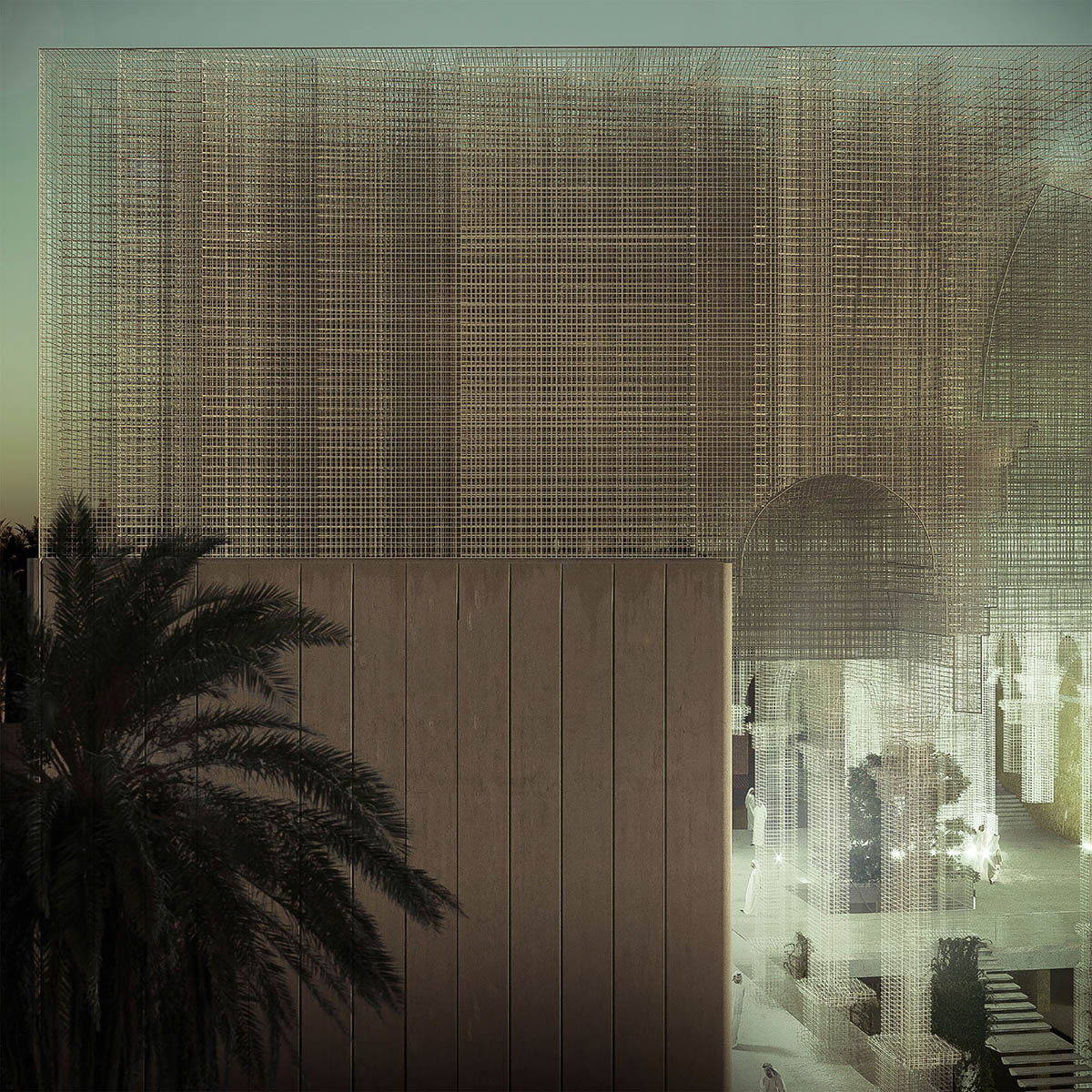 Dodi Moss designs transparent pavilion made of metal mesh for Italian Pavilion at Expo 2020 Dubai