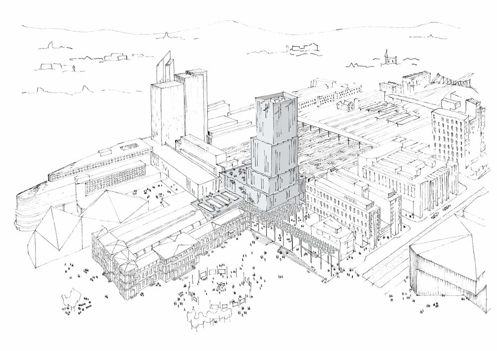Reiulf Ramstad Arkitekter and CF Møller propose tower featuring stacked glass boxes in Oslo