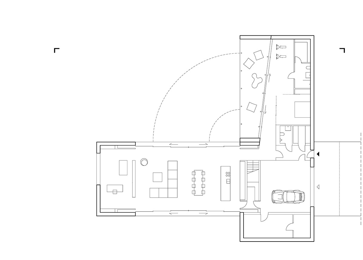 Movements of sun define the form of this protruding house designed by KWK Promes in Poland