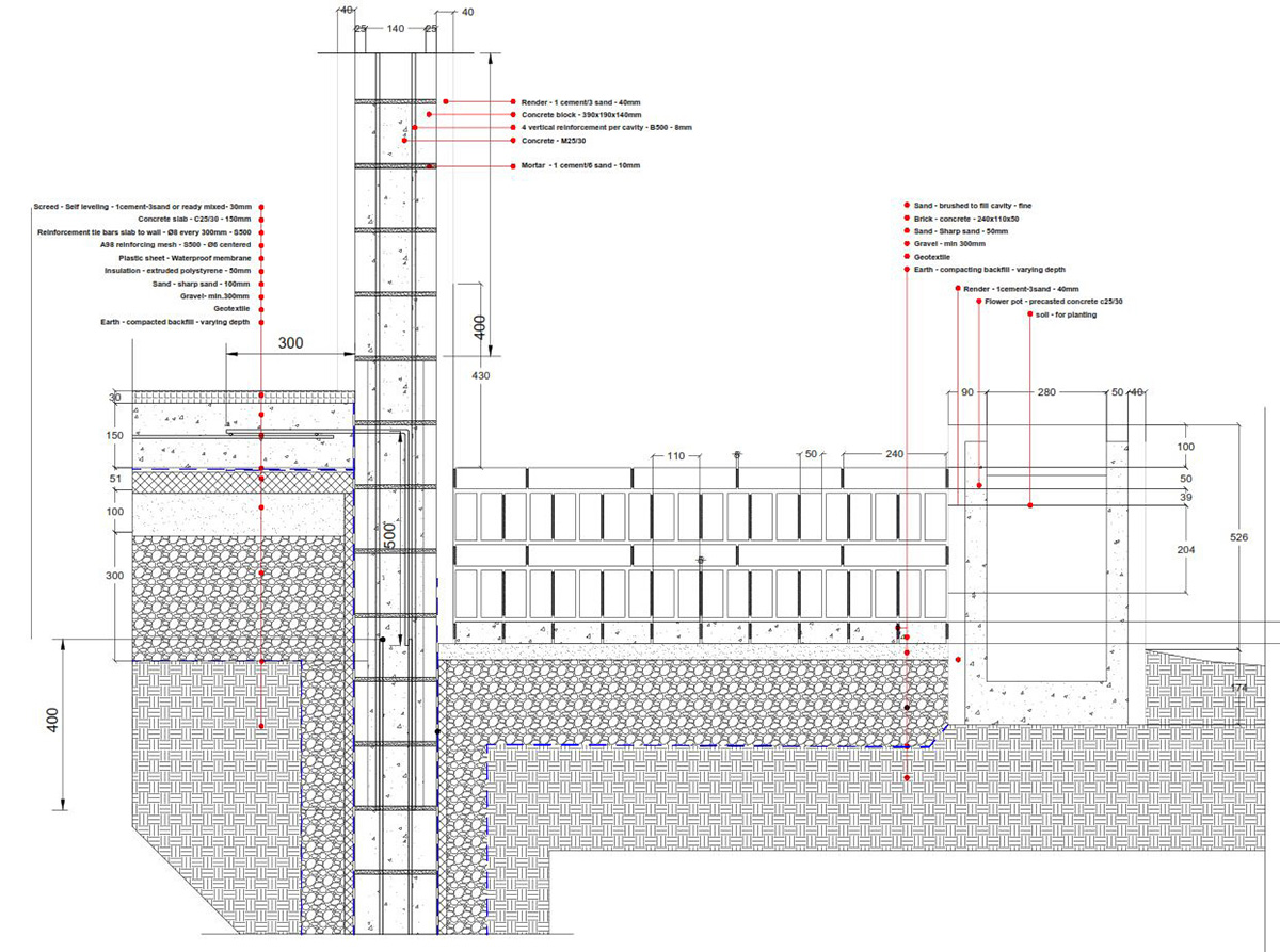 Children attend teaching courses in between red-colored free standing walls in rural village of China