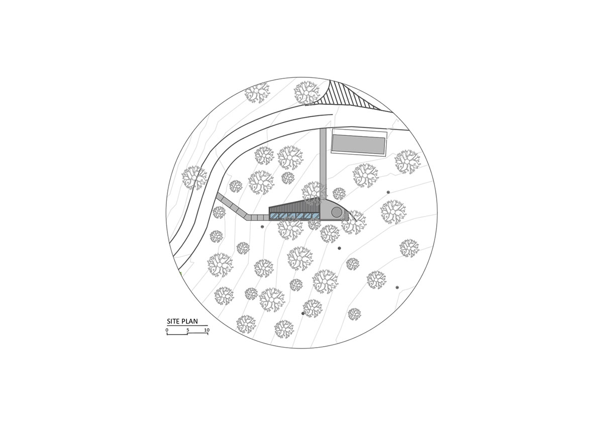 Piacesi Arquitetos Associados suspends refuge cabin with light and curved structures within a forest