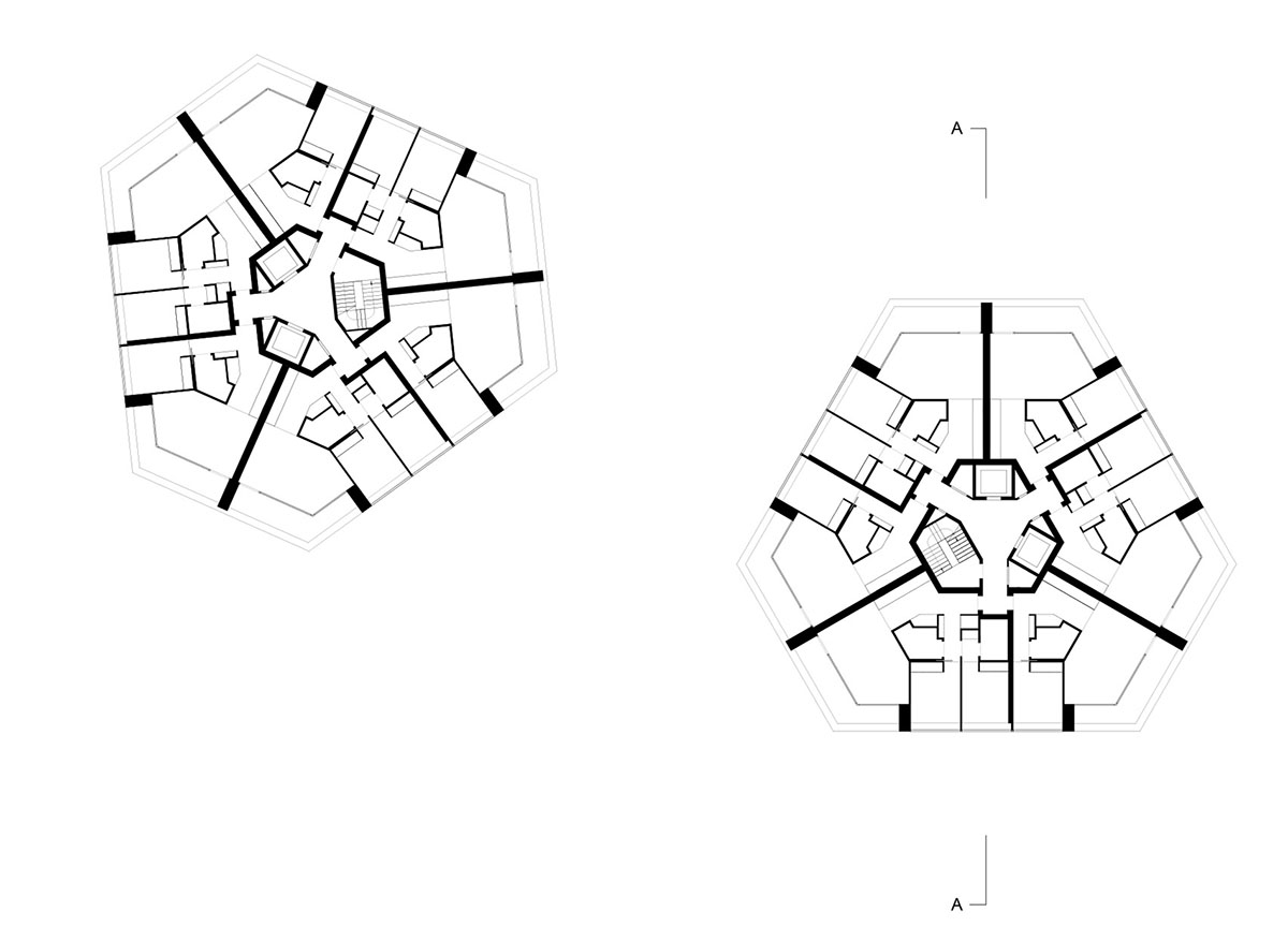 David Chipperfield Architects completes hexagonal residential buildings in east London