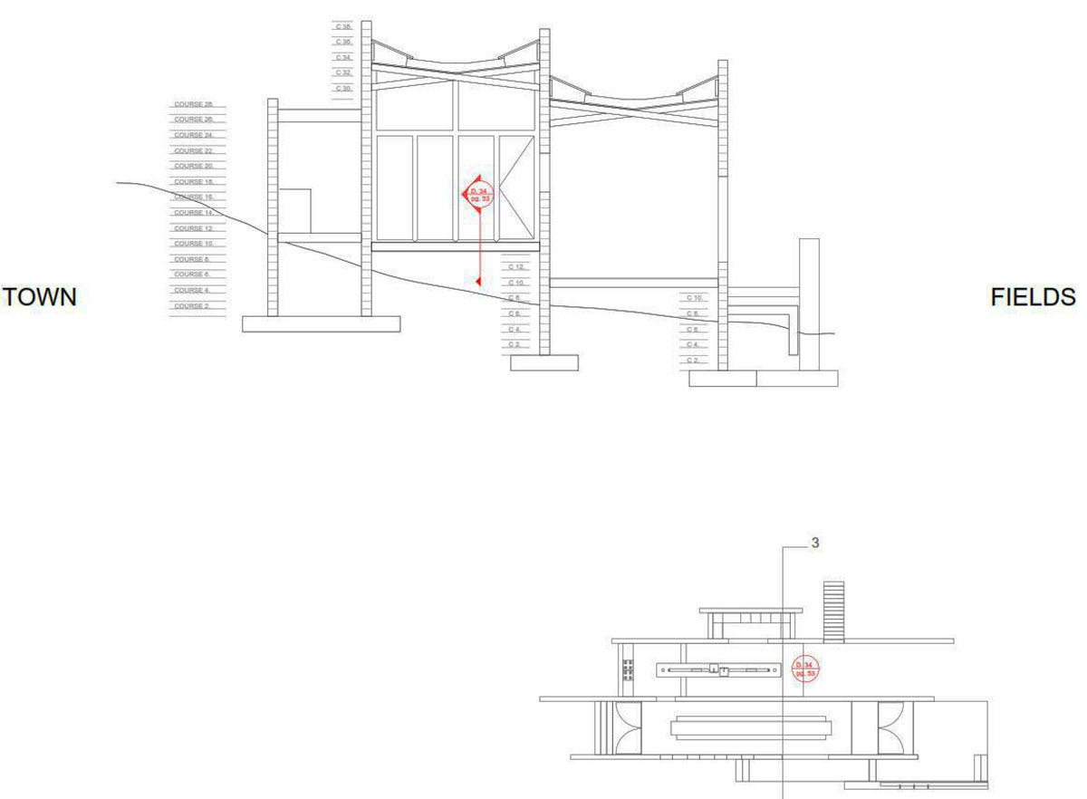 Children attend teaching courses in between red-colored free standing walls in rural village of China