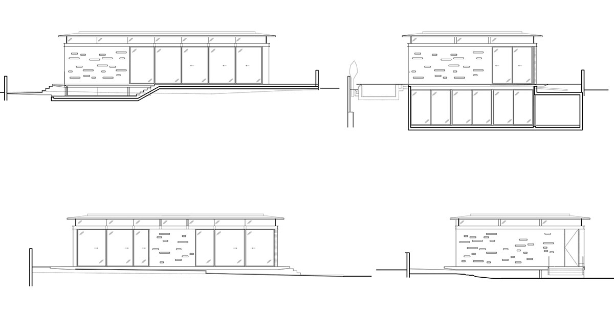 Pitsou Kedem Architects' black Pavilion House is reflected onto a linear swimming pool in Israel