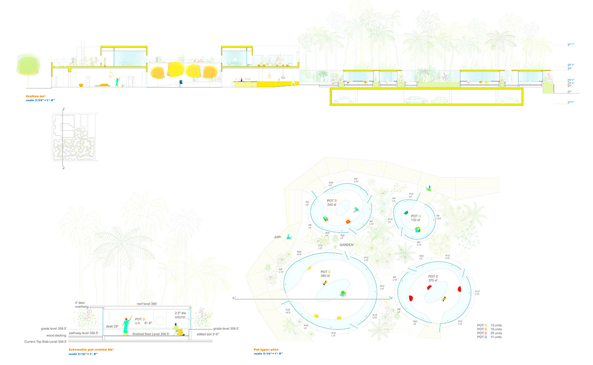 SelgasCano completes Second Home's Hollywood campus with yellow working pods among tress and plants