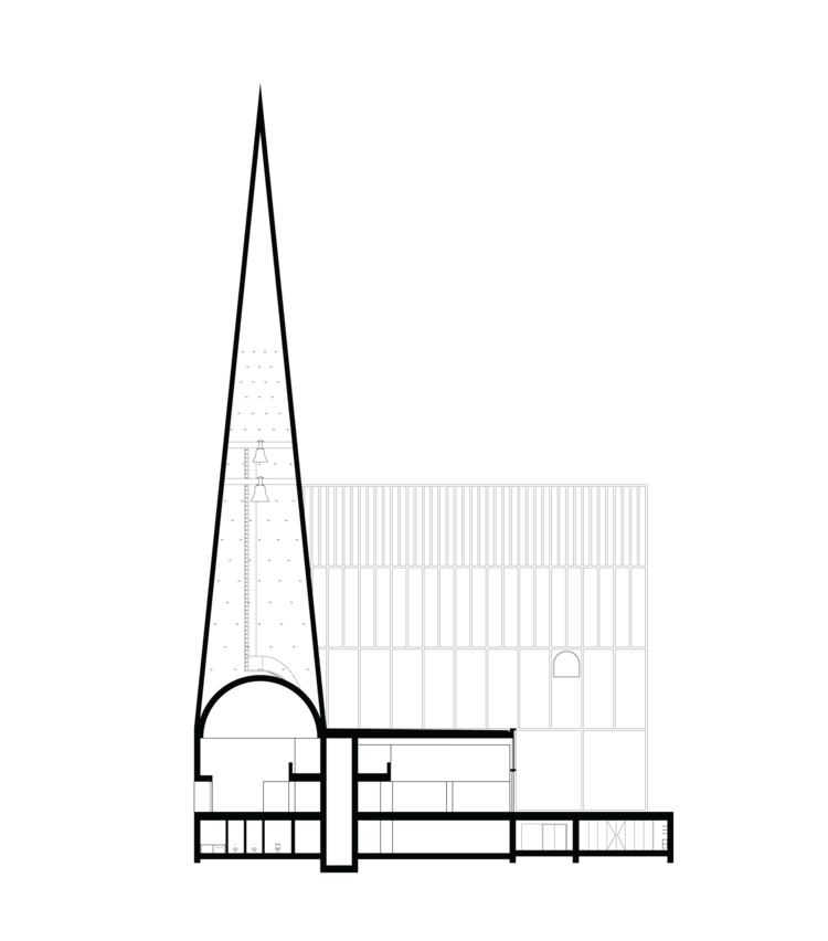 Förstberg Ling unveils his design proposal for elongated cone-shaped church in Finland