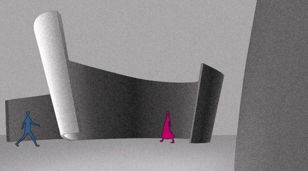 Exhibition hall interiors in China feature unconstrained flowing wall evoking