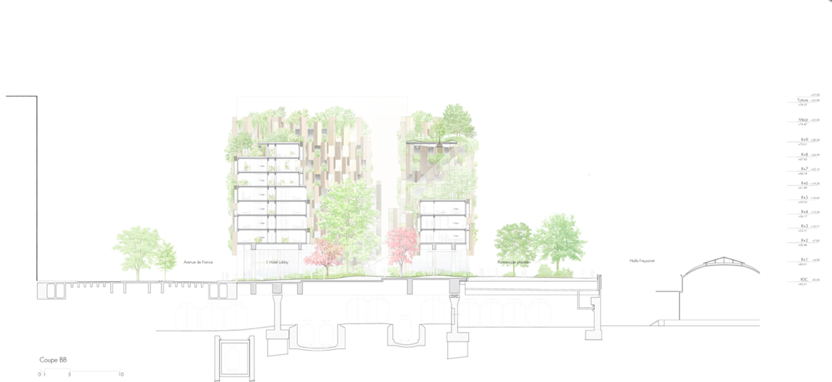 Kengo Kuma unveils design for Eco-Luxury Hotel comprised of wooden and plant covered facade