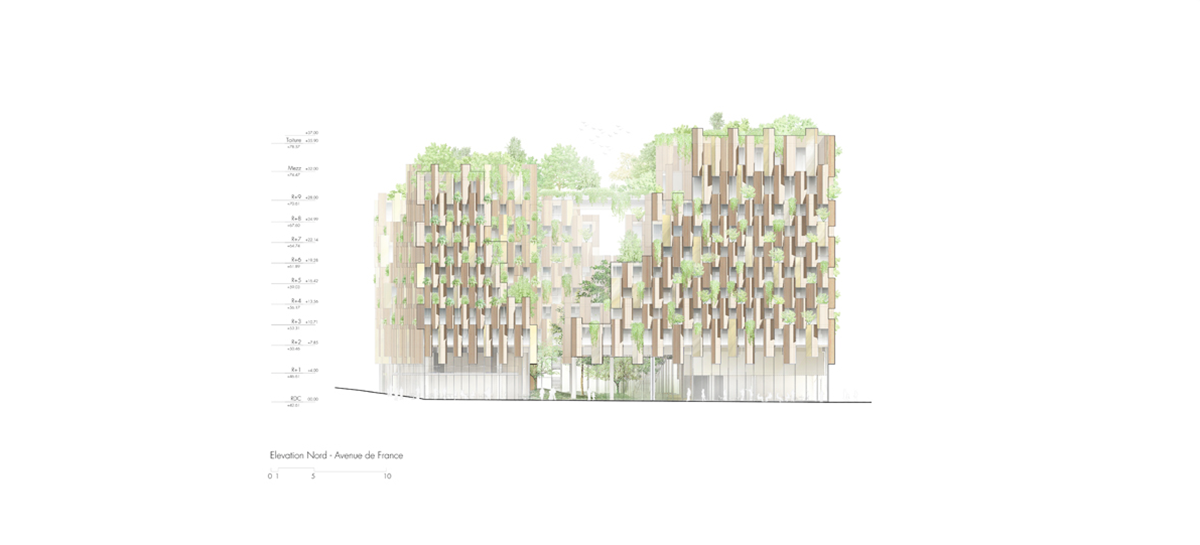 Kengo Kuma unveils design for Eco-Luxury Hotel comprised of wooden and plant covered facade