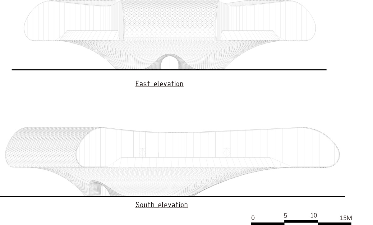 Lacime Architects creates wavy and floating Shimao-The Wave Showroom in Tianjin, China