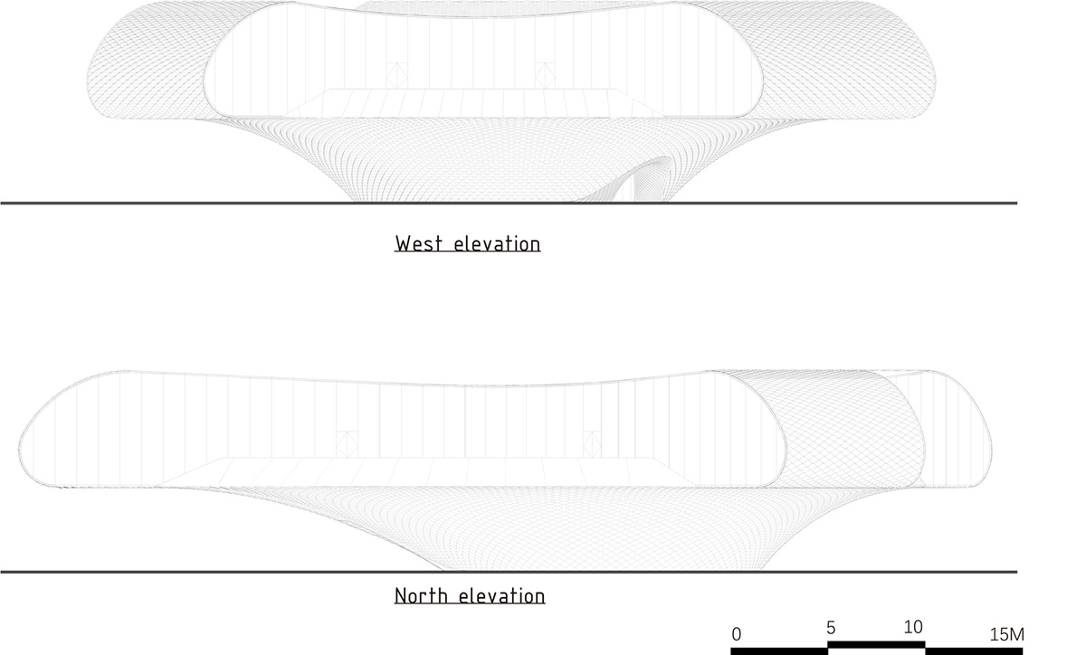 Lacime Architects creates wavy and floating Shimao-The Wave Showroom in Tianjin, China