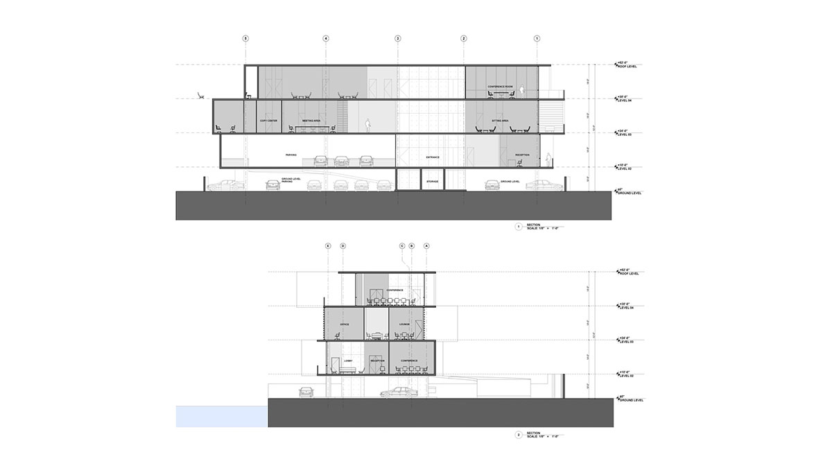 Oppenheim Architecture designs GLF Headquarters with large shifted concrete volumes in Miami river
