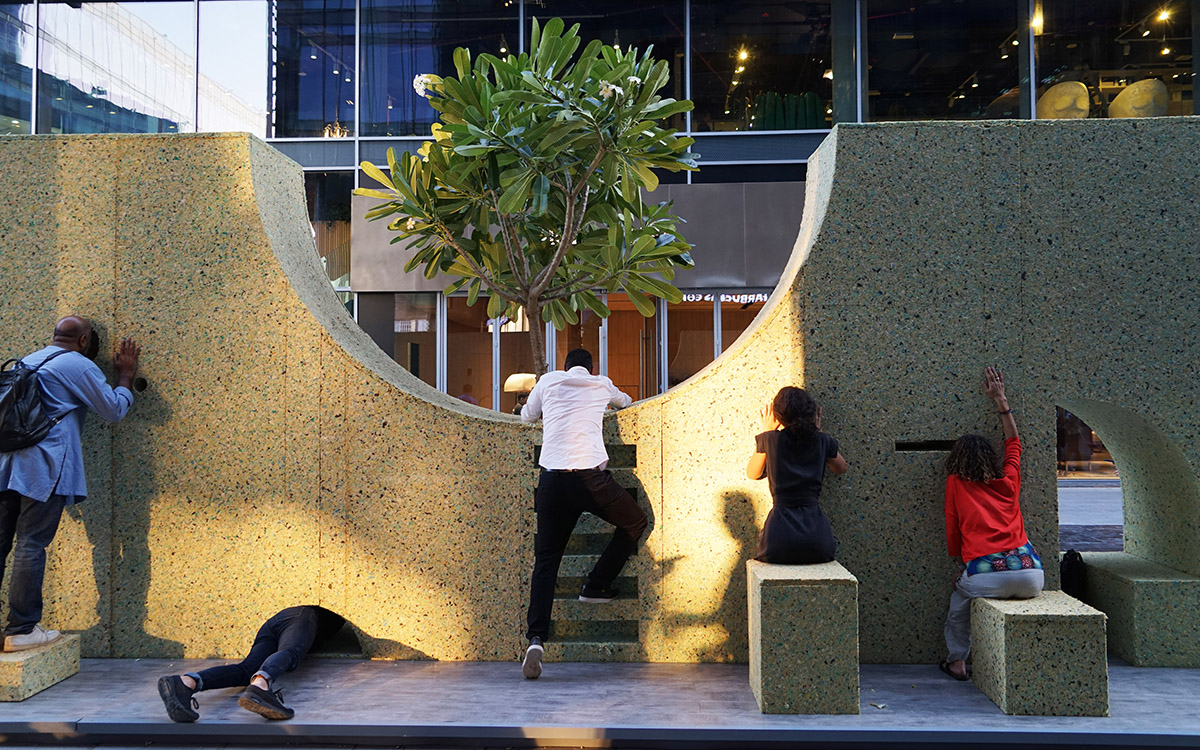 T SAKHI Architects' interactive wall for Lebanese Pavilion addresses Lebanon's social barriers