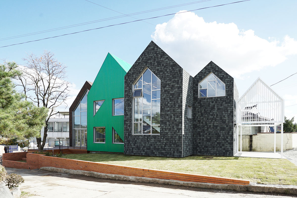 JYA-RCHITECTS designs childcare center with pitched roofs and colorful units in South Korea