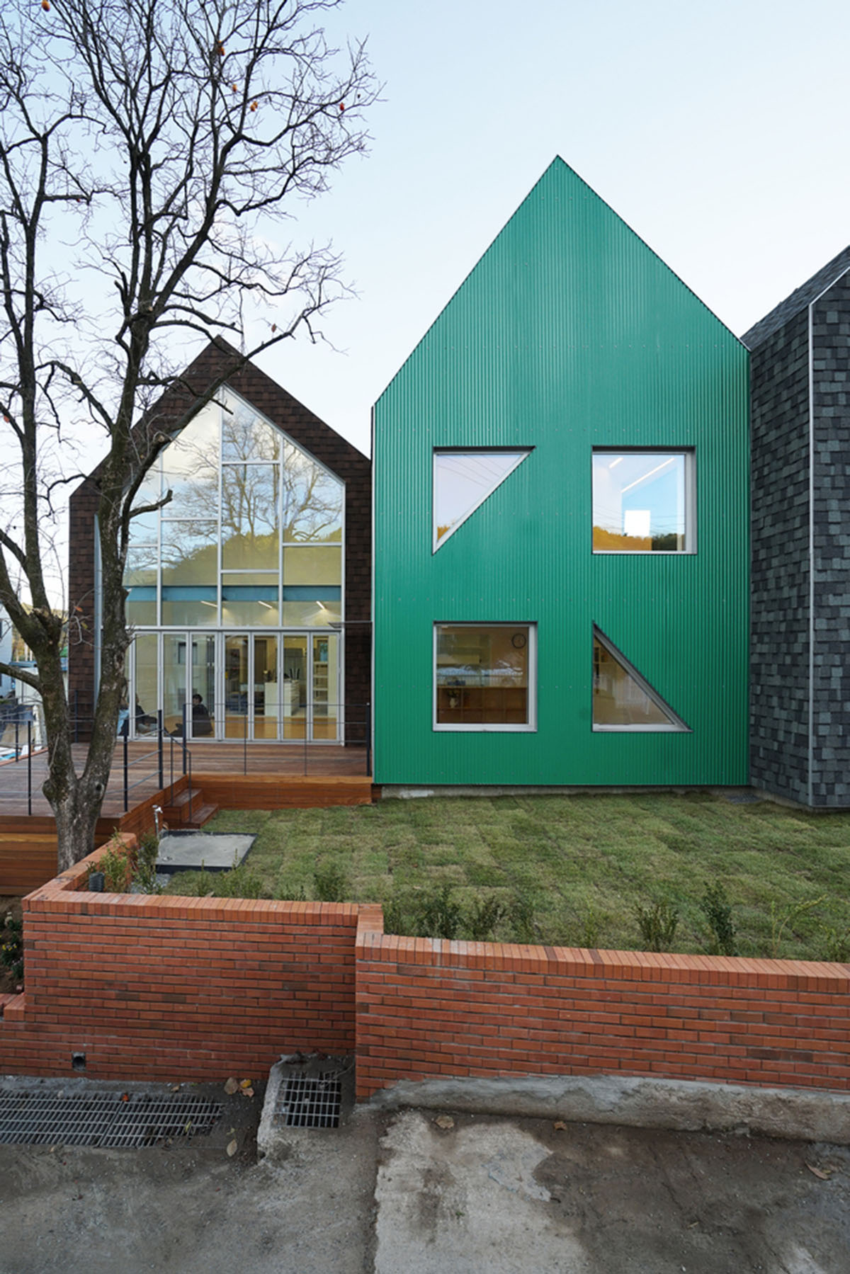 JYA-RCHITECTS designs childcare center with pitched roofs and colorful units in South Korea