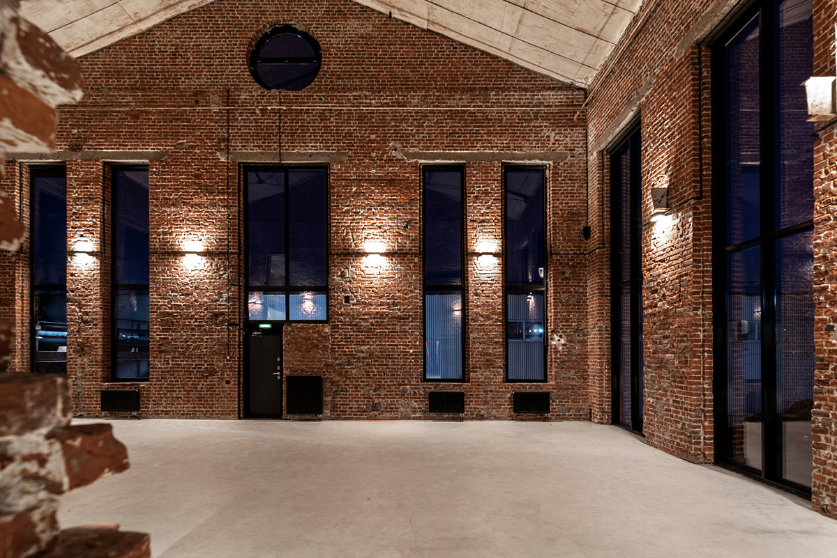 Geometrix Design transforms historic brick building into a large event and public space in Moscow