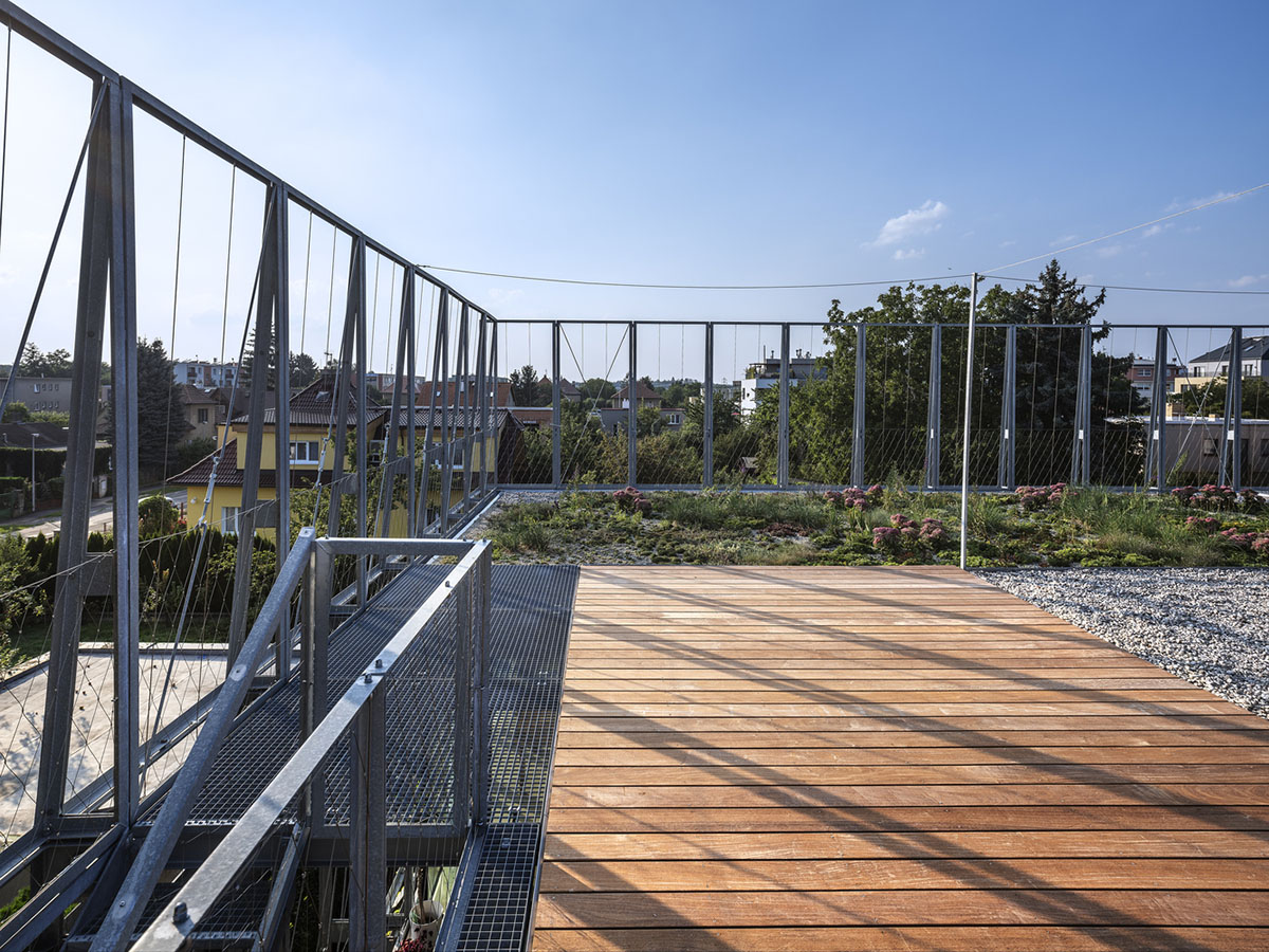 ŠÉPKA Architects wraps old residence with steel lattice featuring climbing plants as facade element